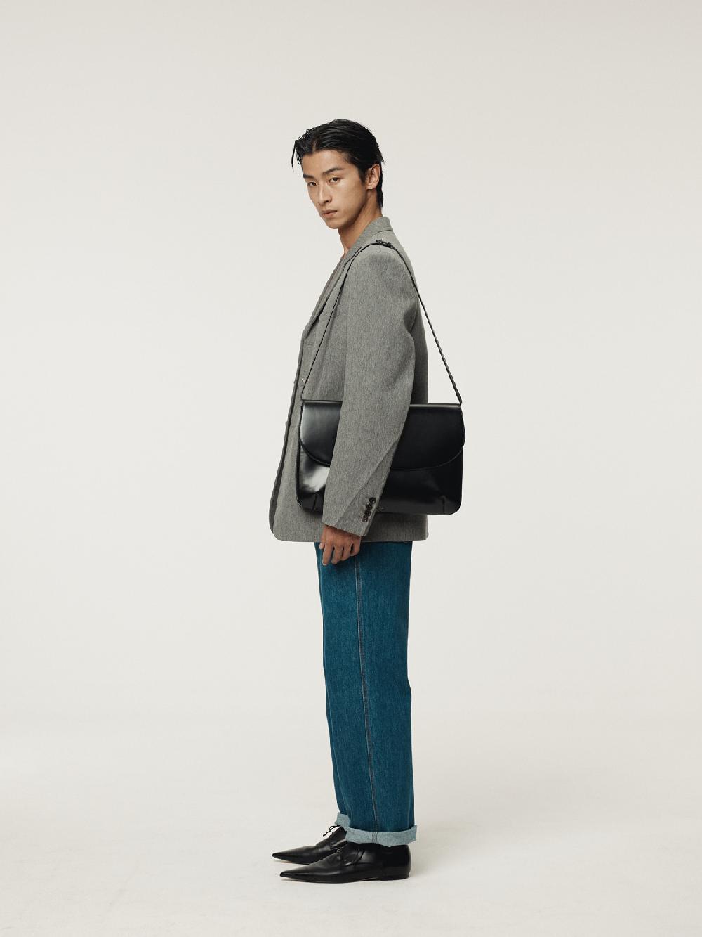 Recto QUINCY WOOL SINGLE JACKET (MELANGE GREY)