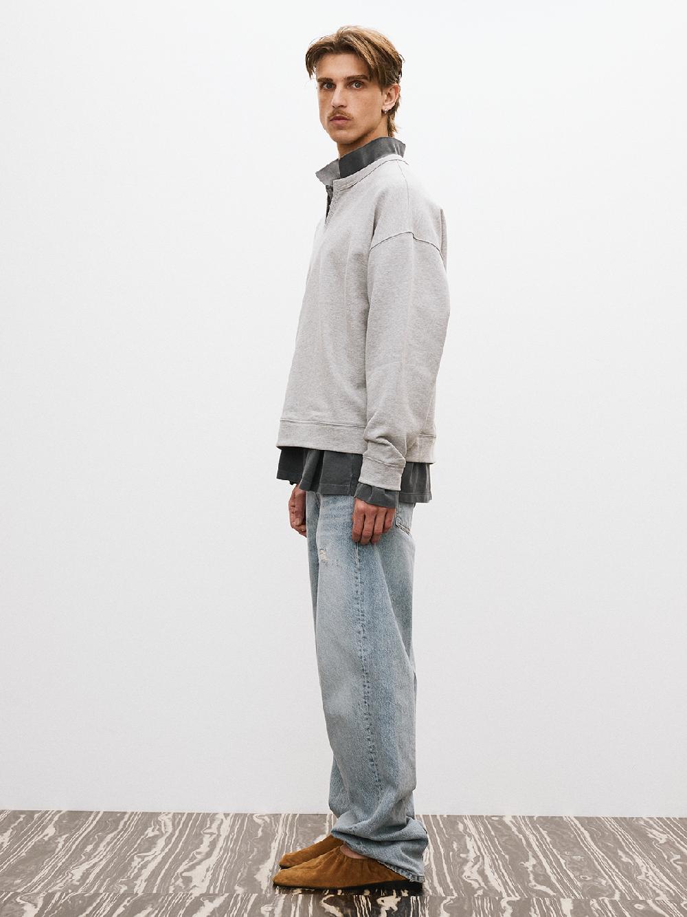 Recto RC CUT & EMBROIDERY SWEATSHIRT (MELANGE GREY)