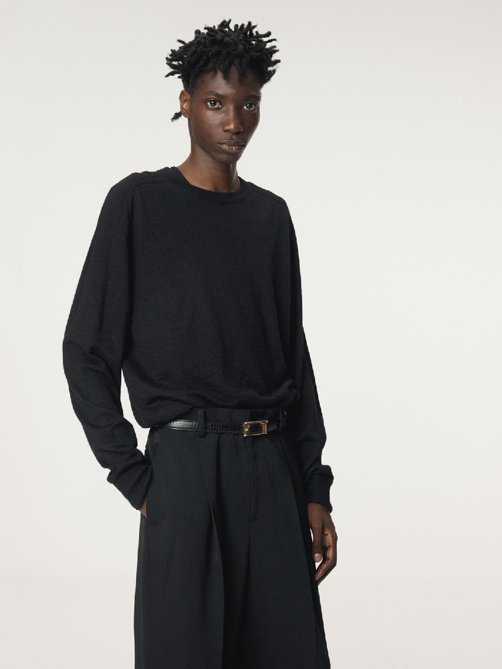 recto RC SHEER KNIT TOP (BLACK)