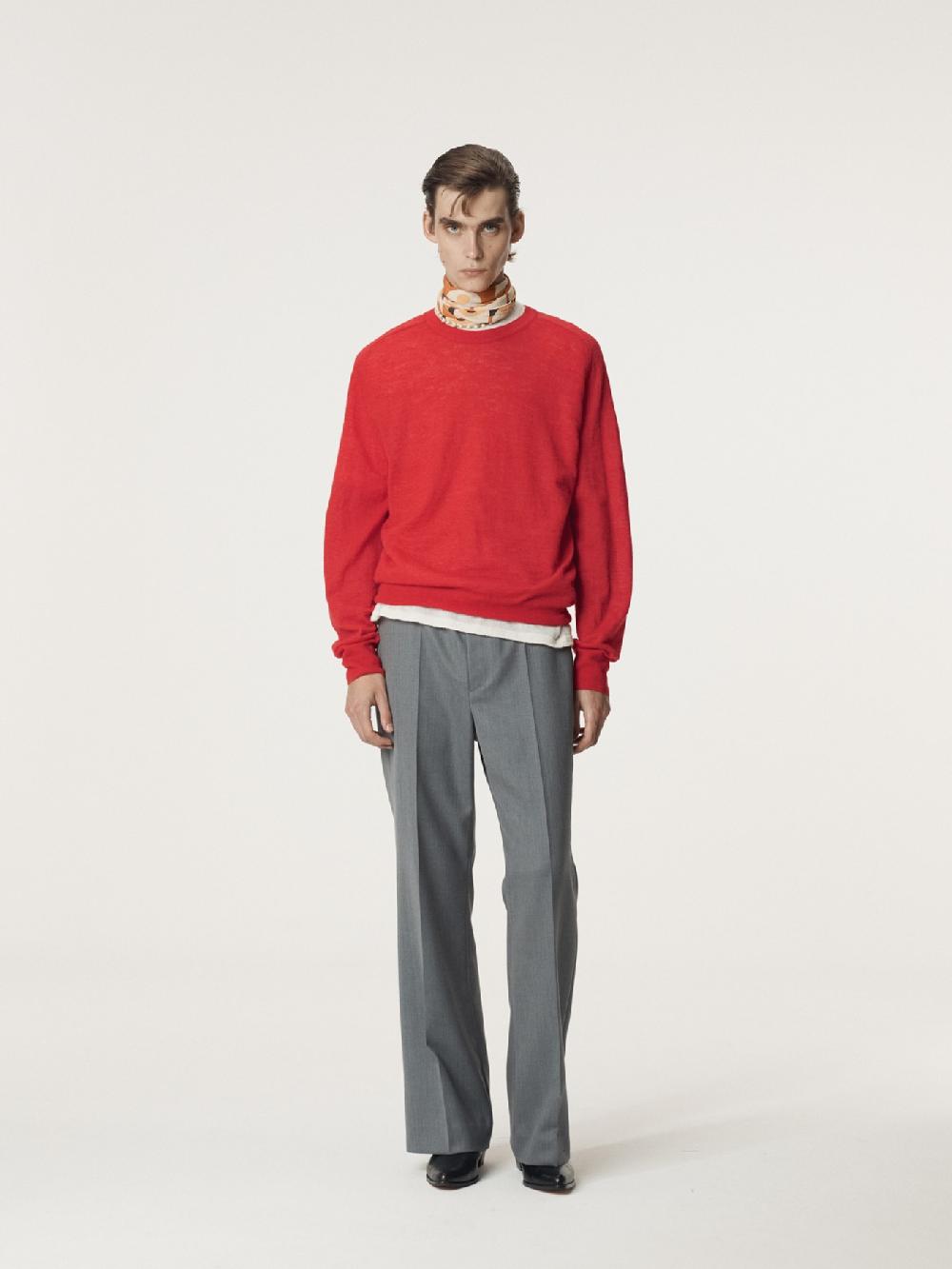 recto RC SHEER KNIT TOP (SCARLET RED)