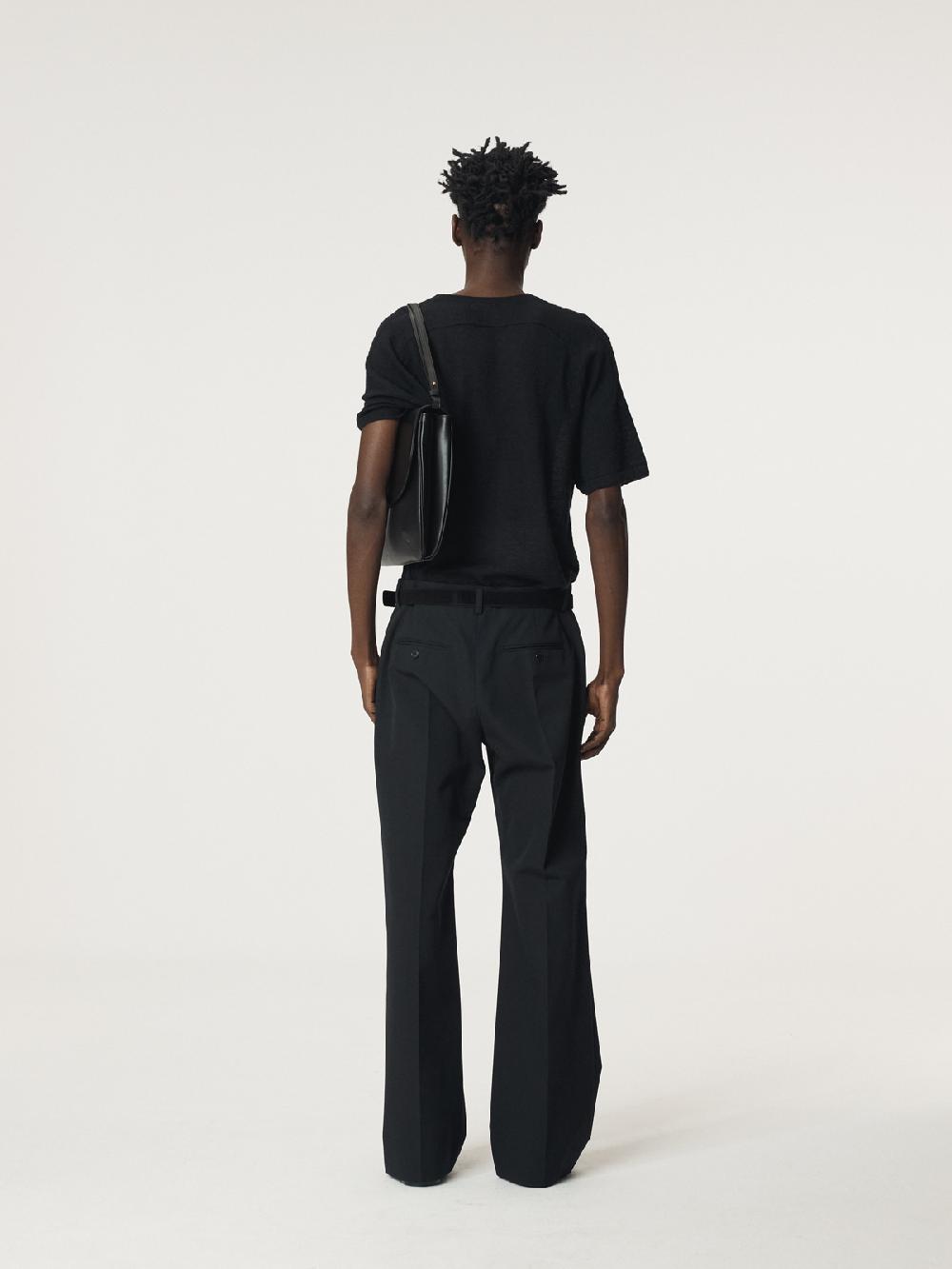 Recto RC SHEER SHORT SLEEVE KNIT TOP (BLACK)