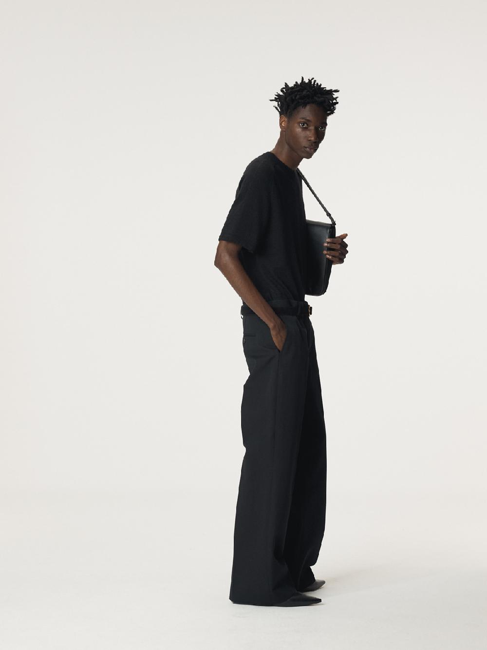 Recto RC SHEER SHORT SLEEVE KNIT TOP (BLACK)