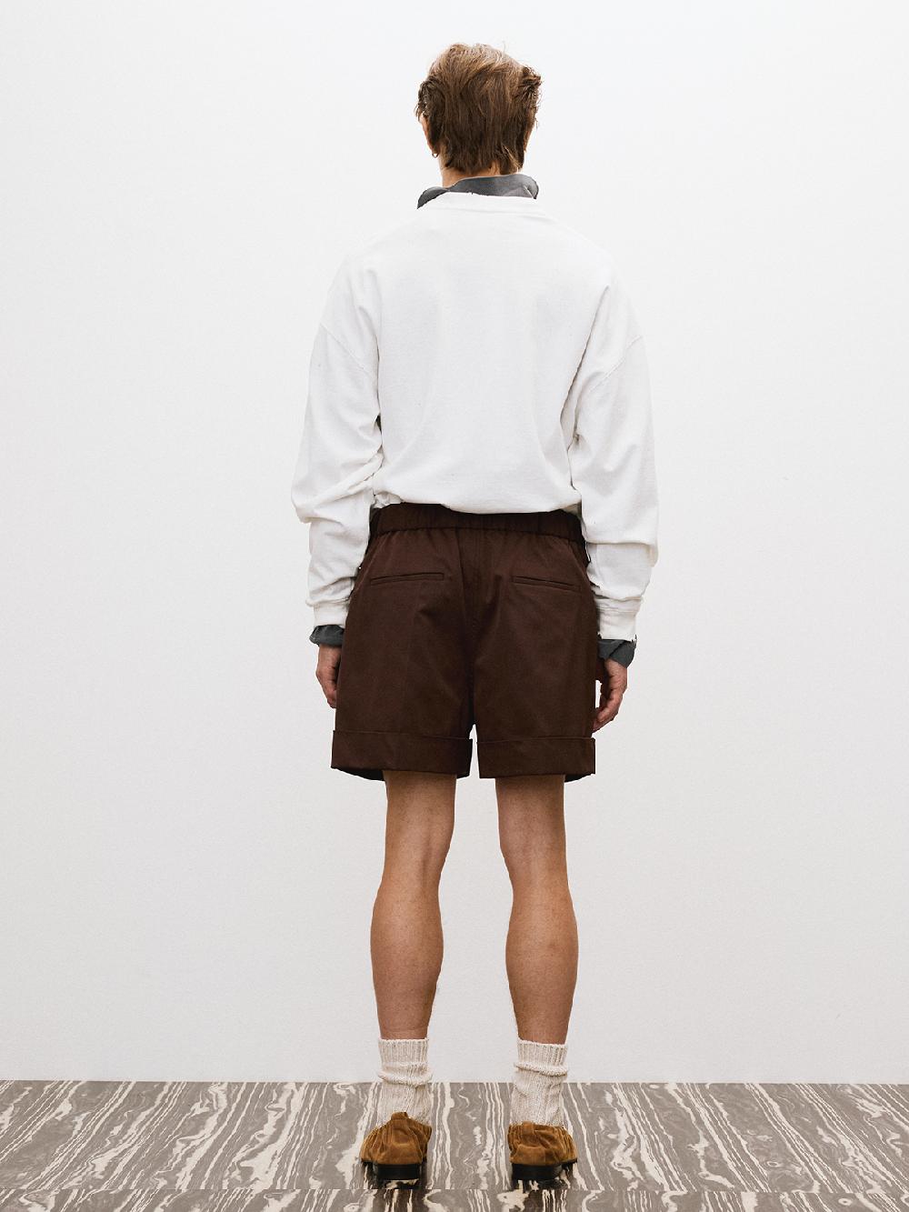 Recto ROLL-UP BANDING SHORTS (RED BROWN)