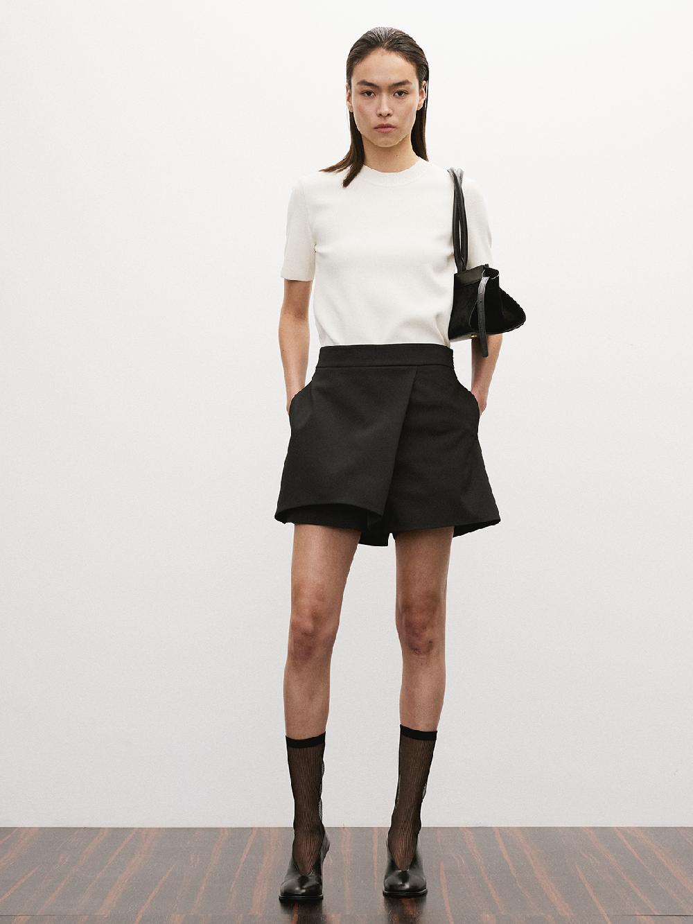 Recto ROUND NECK COMPACT KNIT TOP (IVORY)