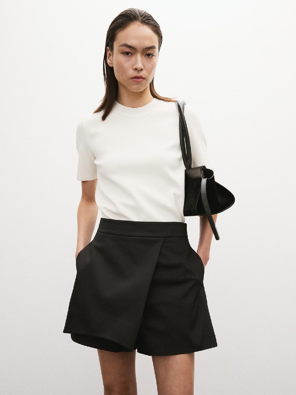 recto ROUND NECK COMPACT KNIT TOP (IVORY)