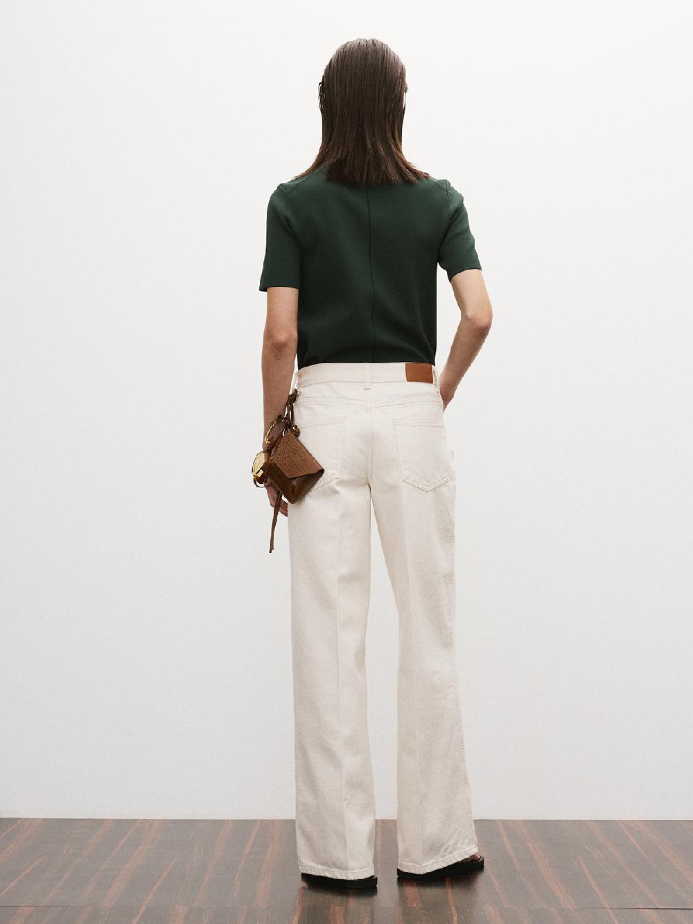 Recto ROUND NECK COMPACT KNIT TOP (VINTAGE GREEN)