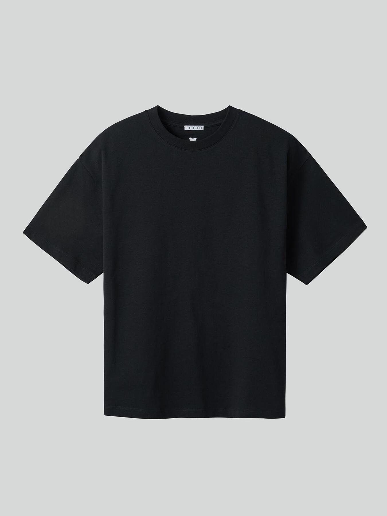 recto ROUND NECK COTTON T-SHIRT (BLACK)