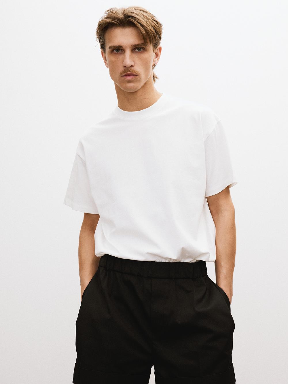 Recto ROUND NECK COTTON T-SHIRT (OFF WHITE)