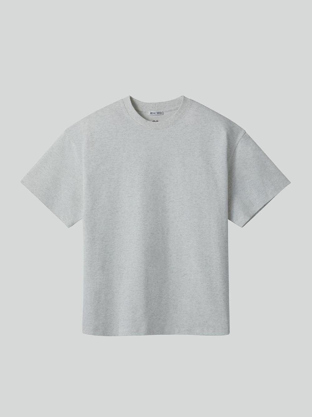 recto ROUND NECK COTTON T-SHIRT (WHITE GREY)