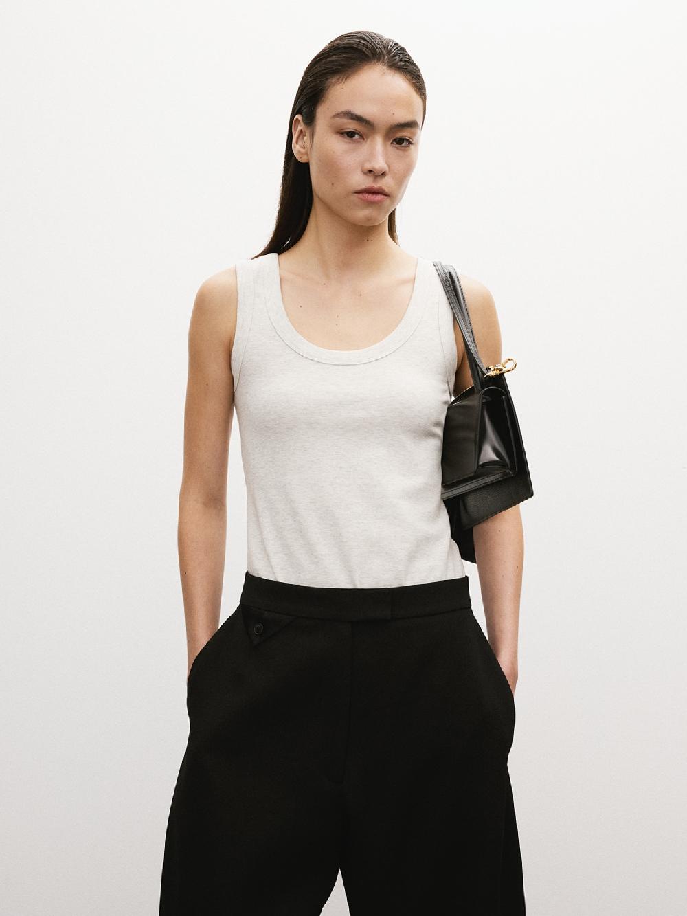 recto SCOOP NECK JERSEY TANK TOP (LIGHT GREY)