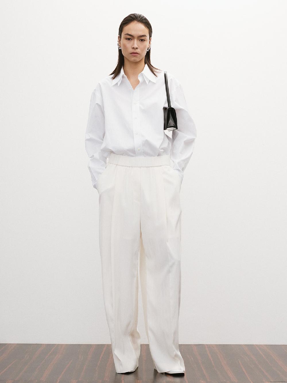 recto SHEER BACK BANDING WIDE PANTS (IVORY)