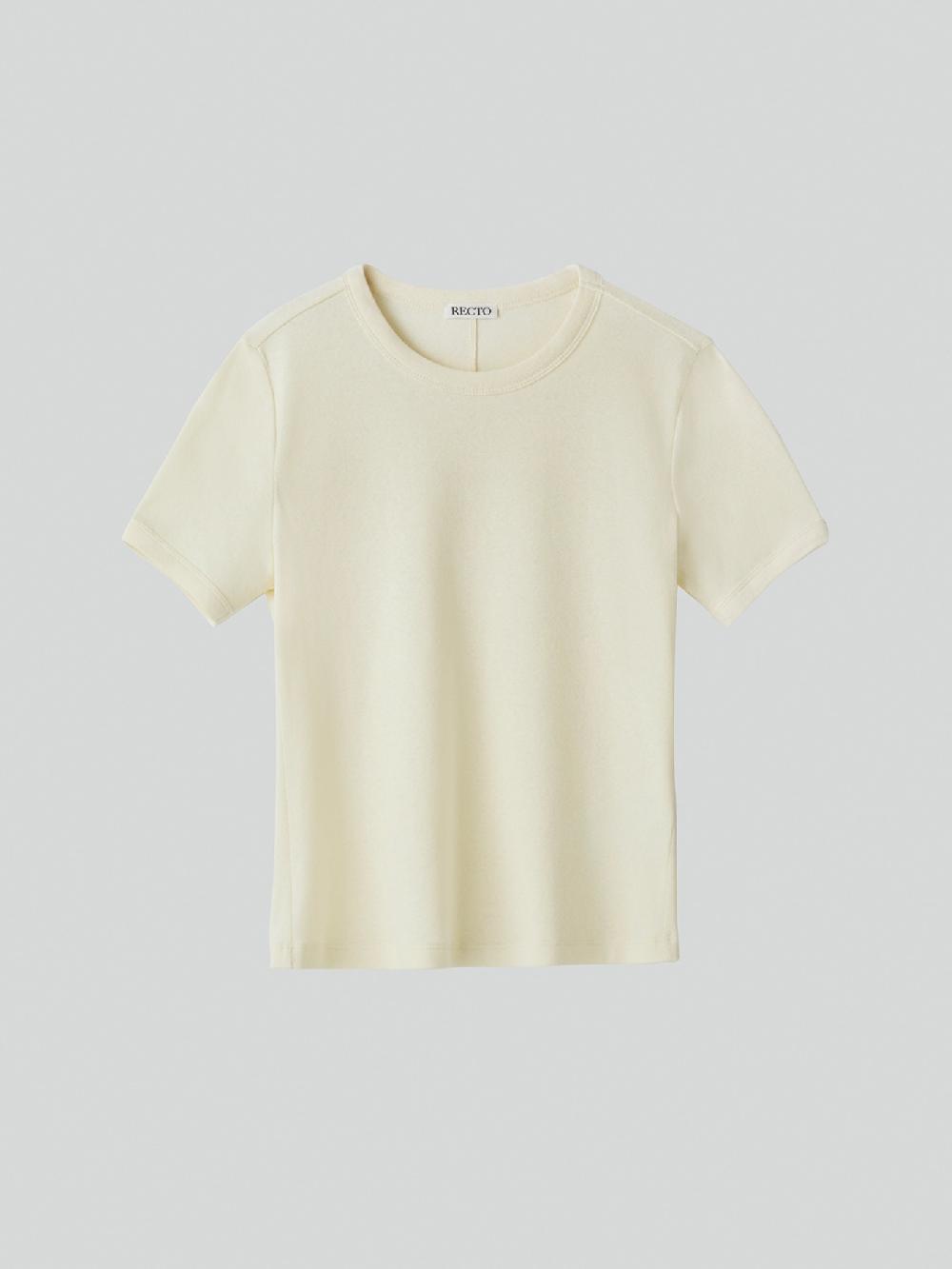 recto SHEER JERSEY FITTED T-SHIRT (CREAM)