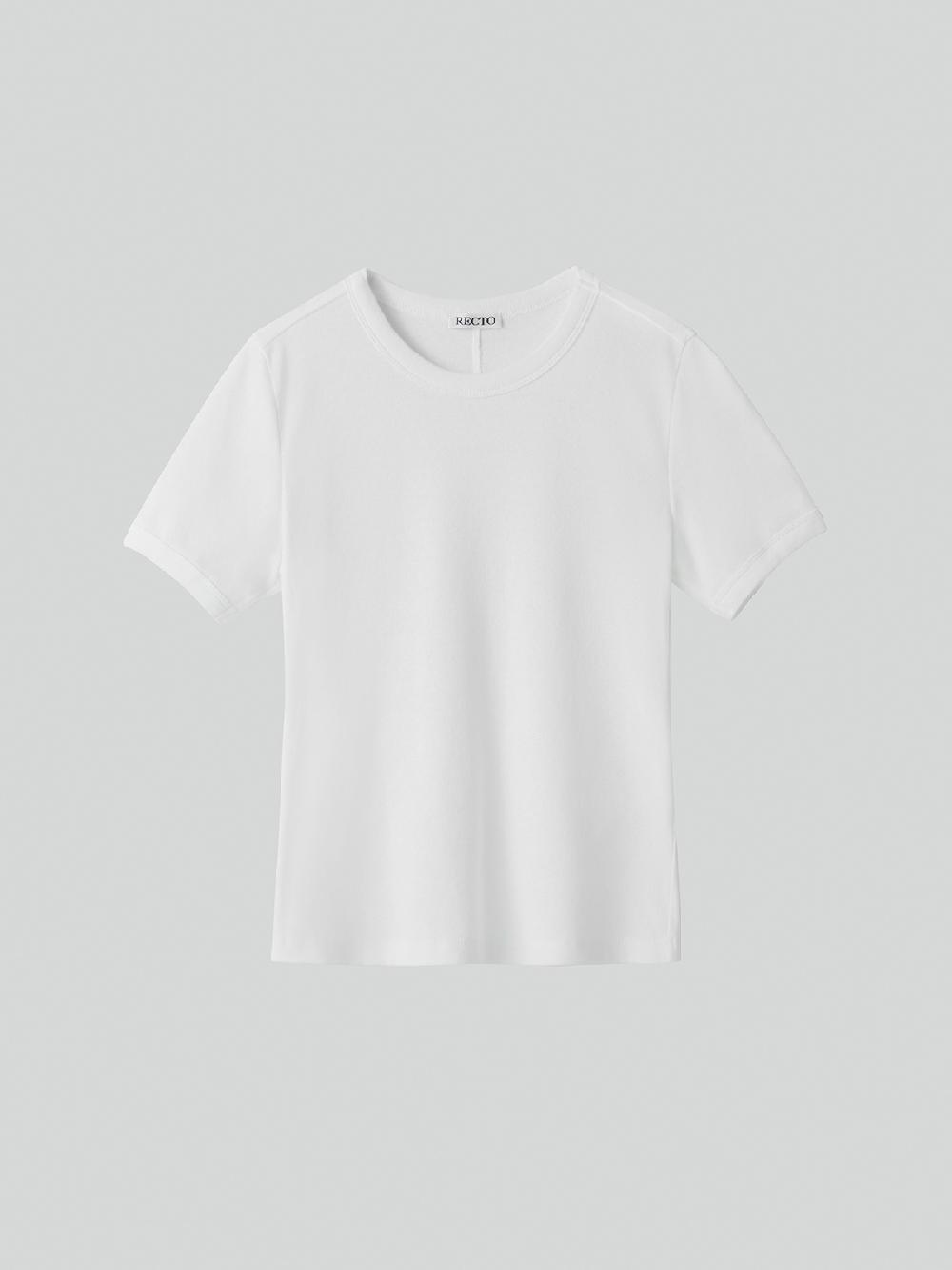 Recto SHEER JERSEY FITTED T-SHIRT (OFF WHITE)