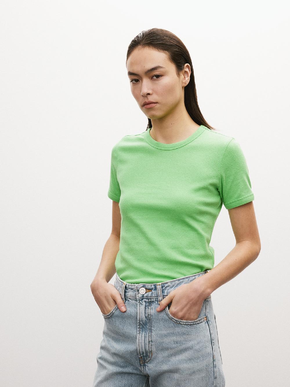 recto SHEER JERSEY FITTED T-SHIRT (WATERMELON GREEN)
