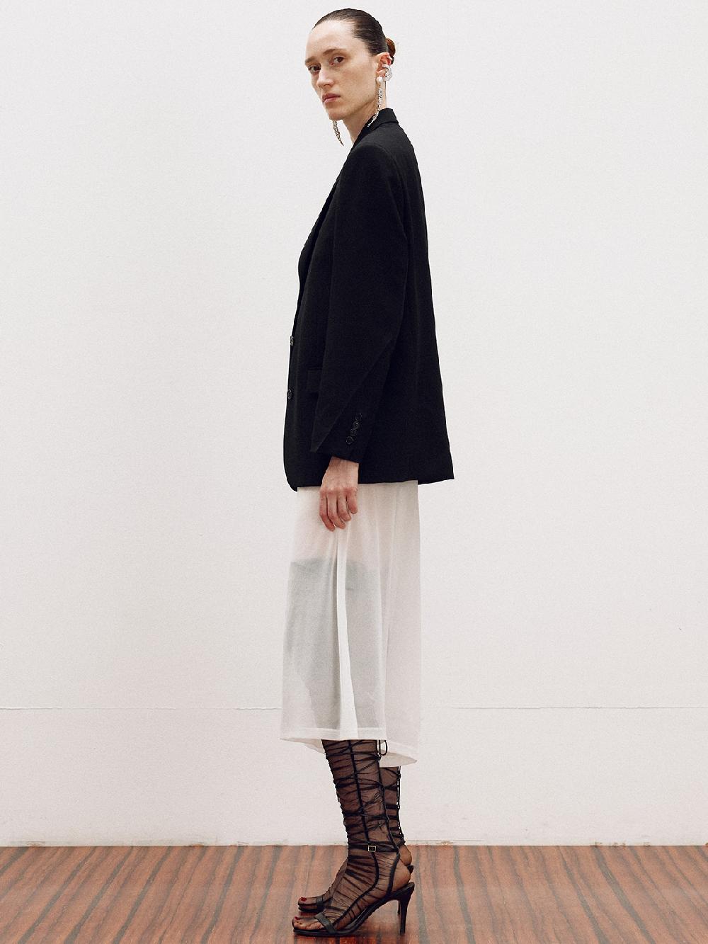 Recto SHEER JERSEY FLARE SKIRT PANTS (OFF WHITE)