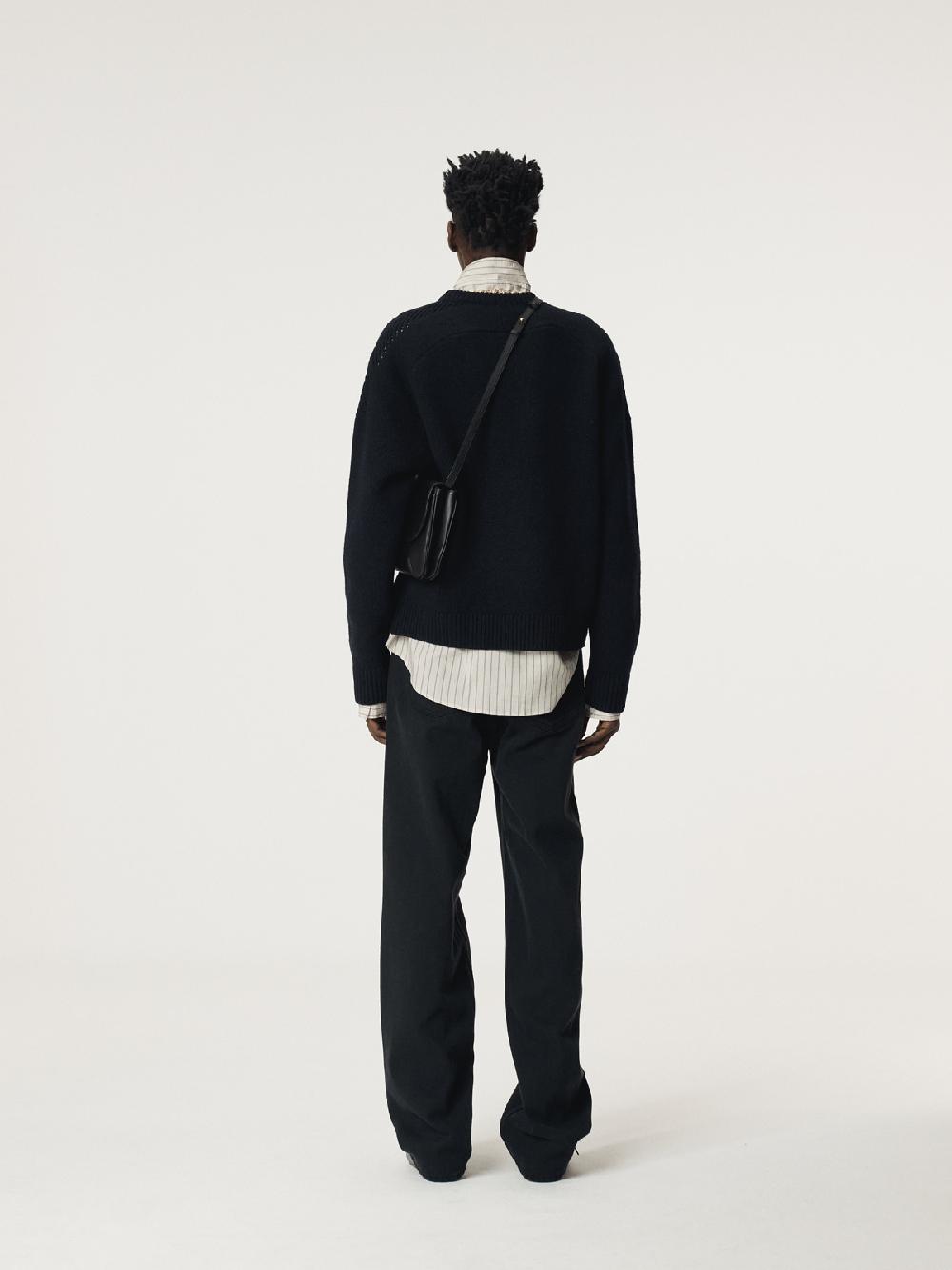 Recto SHETLAND WOOL KNIT TOP (DARK NAVY)
