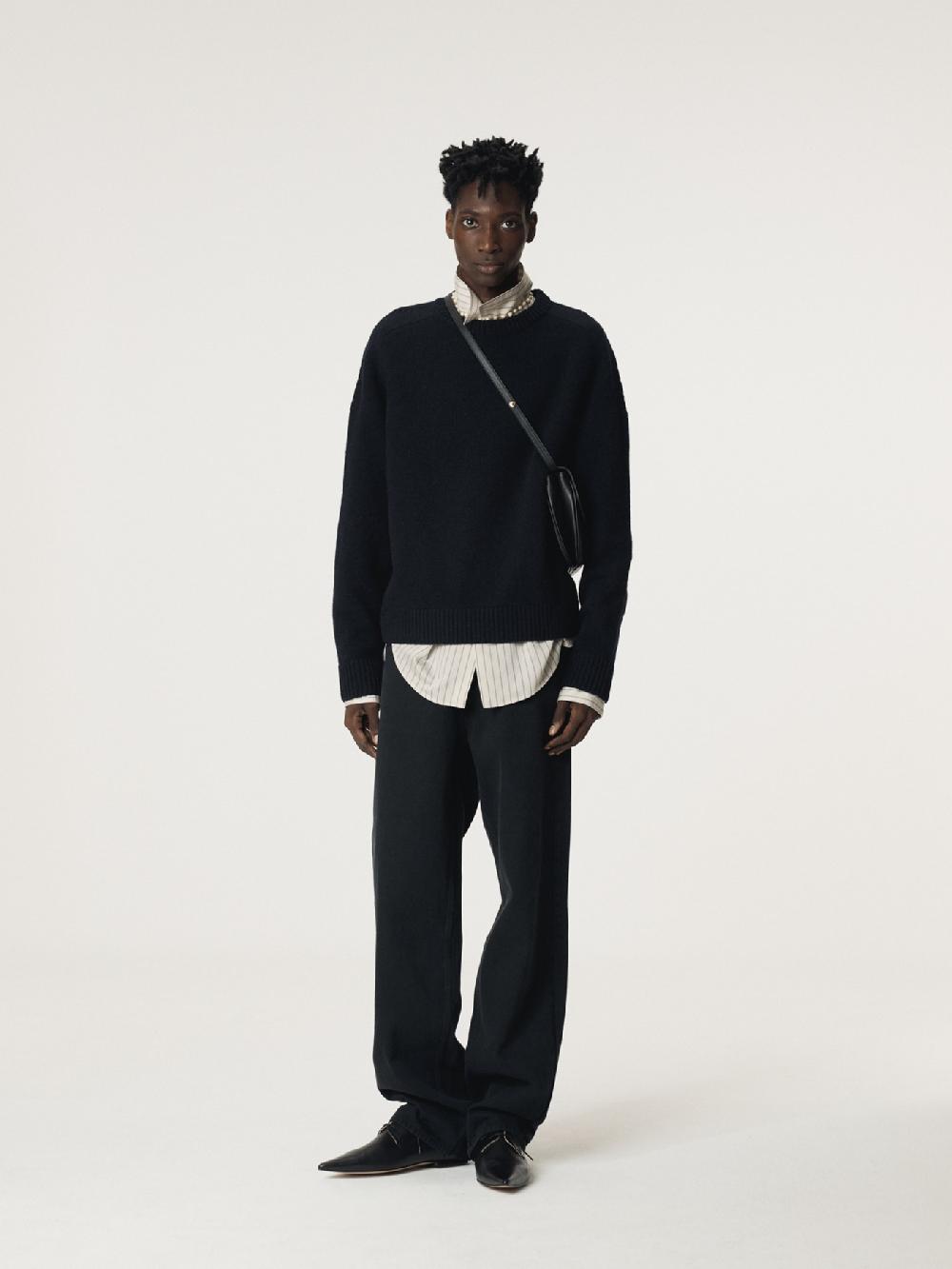 recto SHETLAND WOOL KNIT TOP (DARK NAVY)