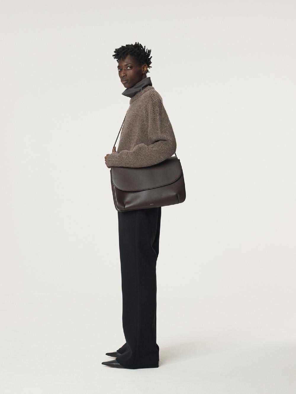 Recto SHETLAND WOOL KNIT TOP (MELANGE BROWN)