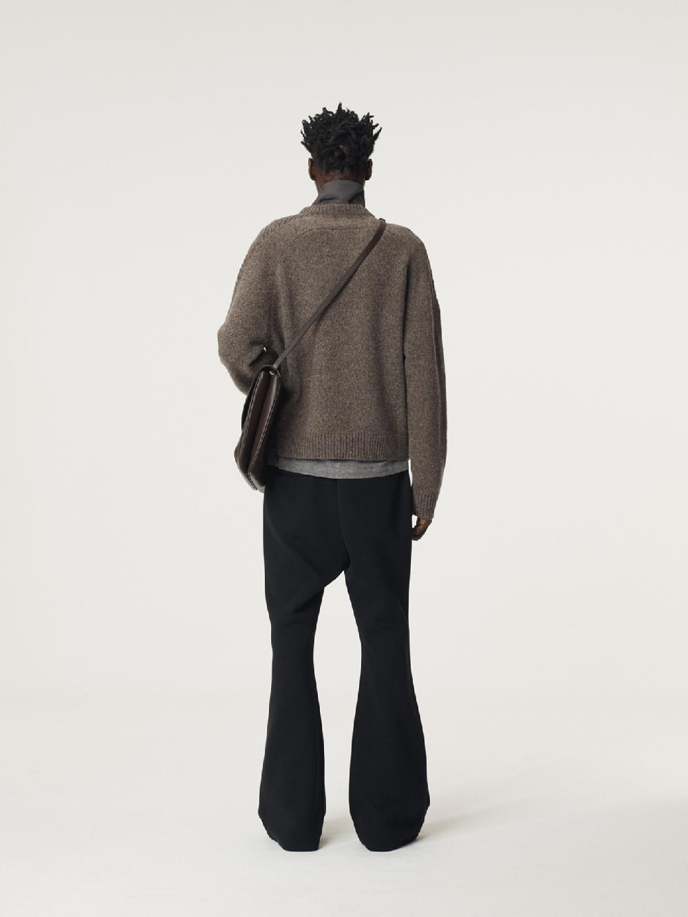 Recto SHETLAND WOOL KNIT TOP (MELANGE BROWN)