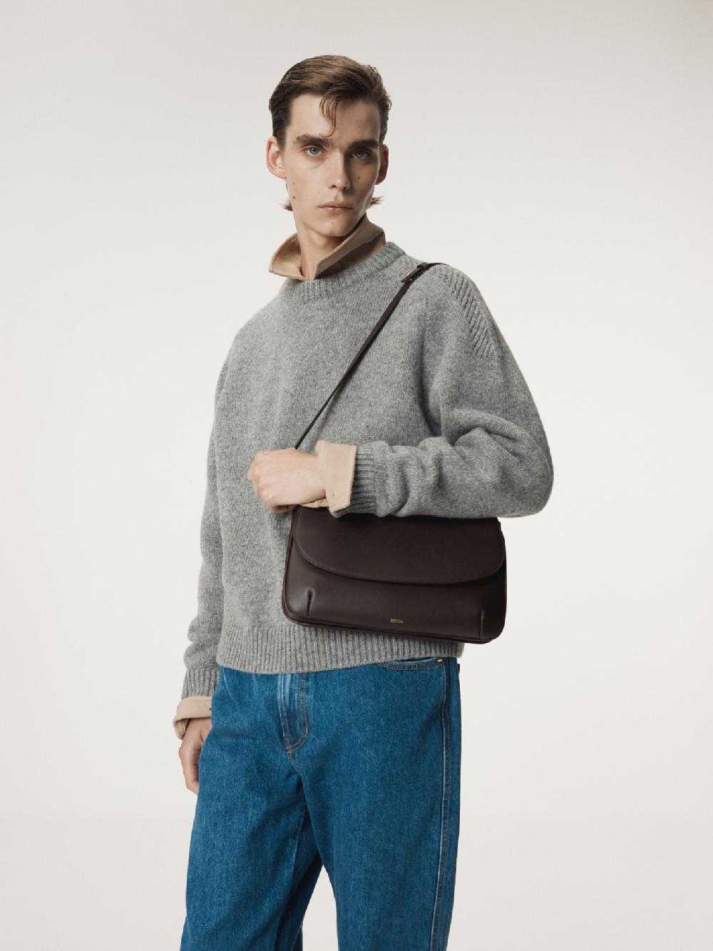 Recto SHETLAND WOOL KNIT TOP (MELANGE GREY)