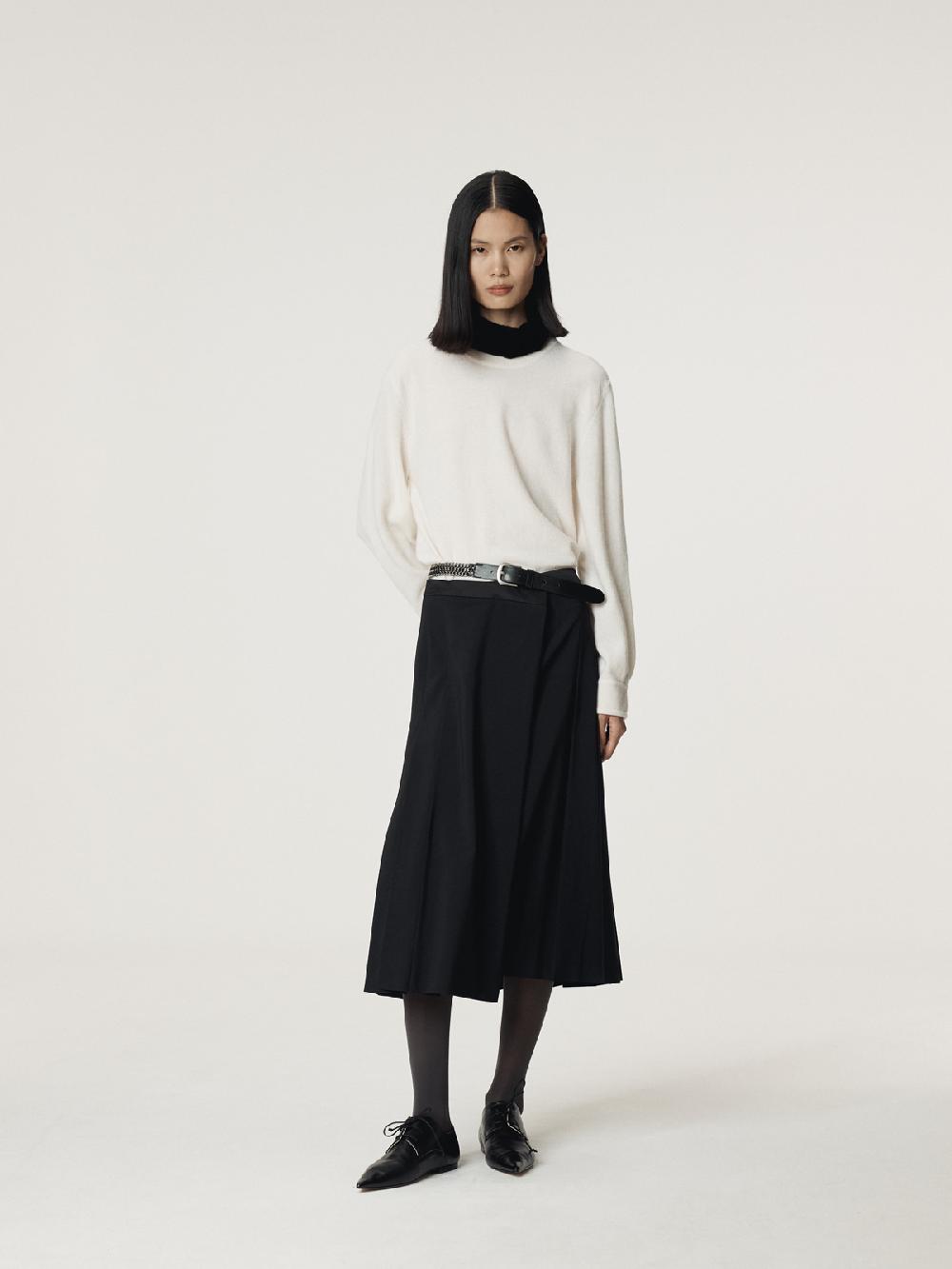 Recto SHIRT CUFFS DETAIL KNIT TOP (CREAM)