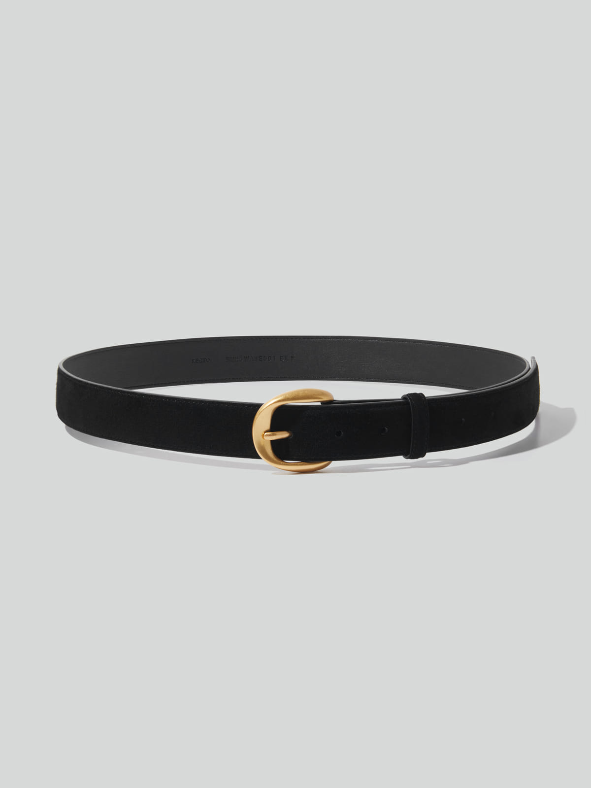 Recto SIGNATURE ROUND BUCKLE SUEDE BELT (BLACK)