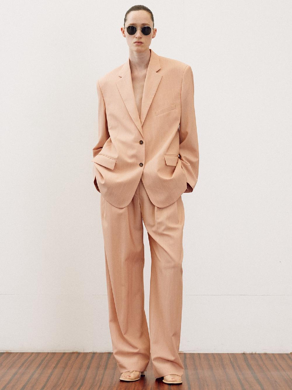 recto SIGNATURE SINGLE BREASTED SUIT JACKET (PEACH)