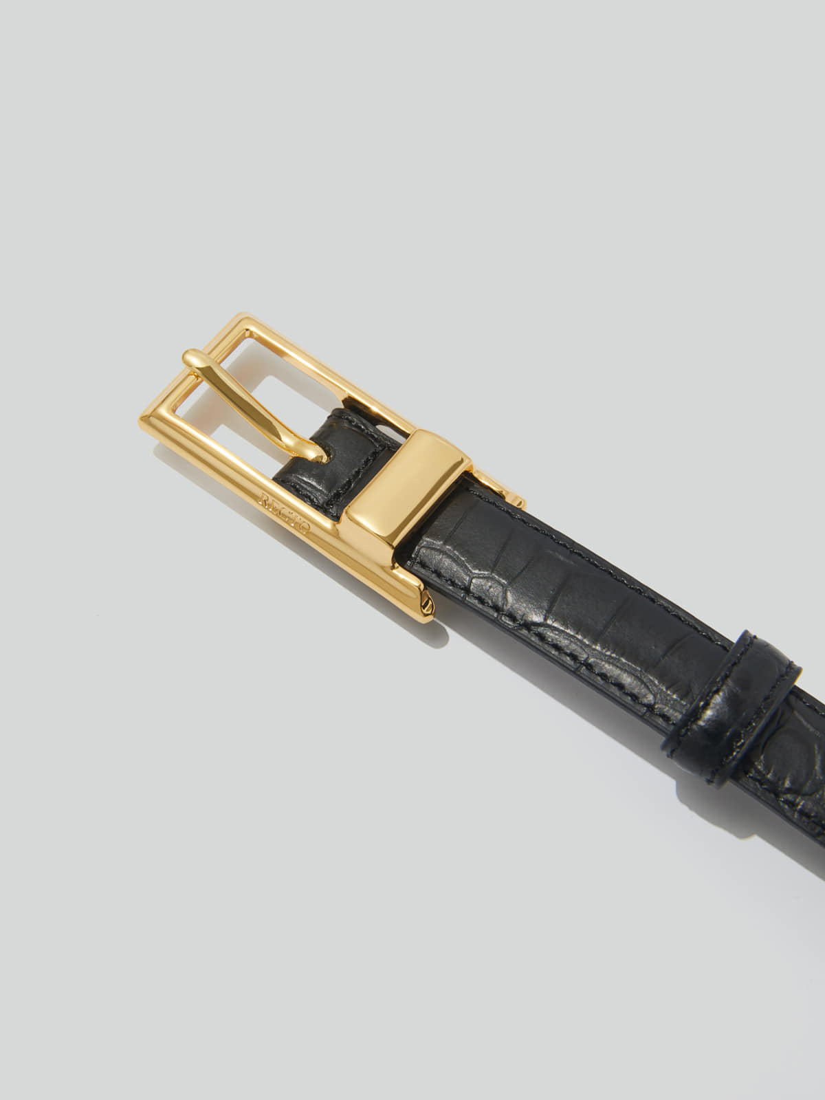 Recto SIGNATURE SQUARE BUCKLE BELT (BLACK)