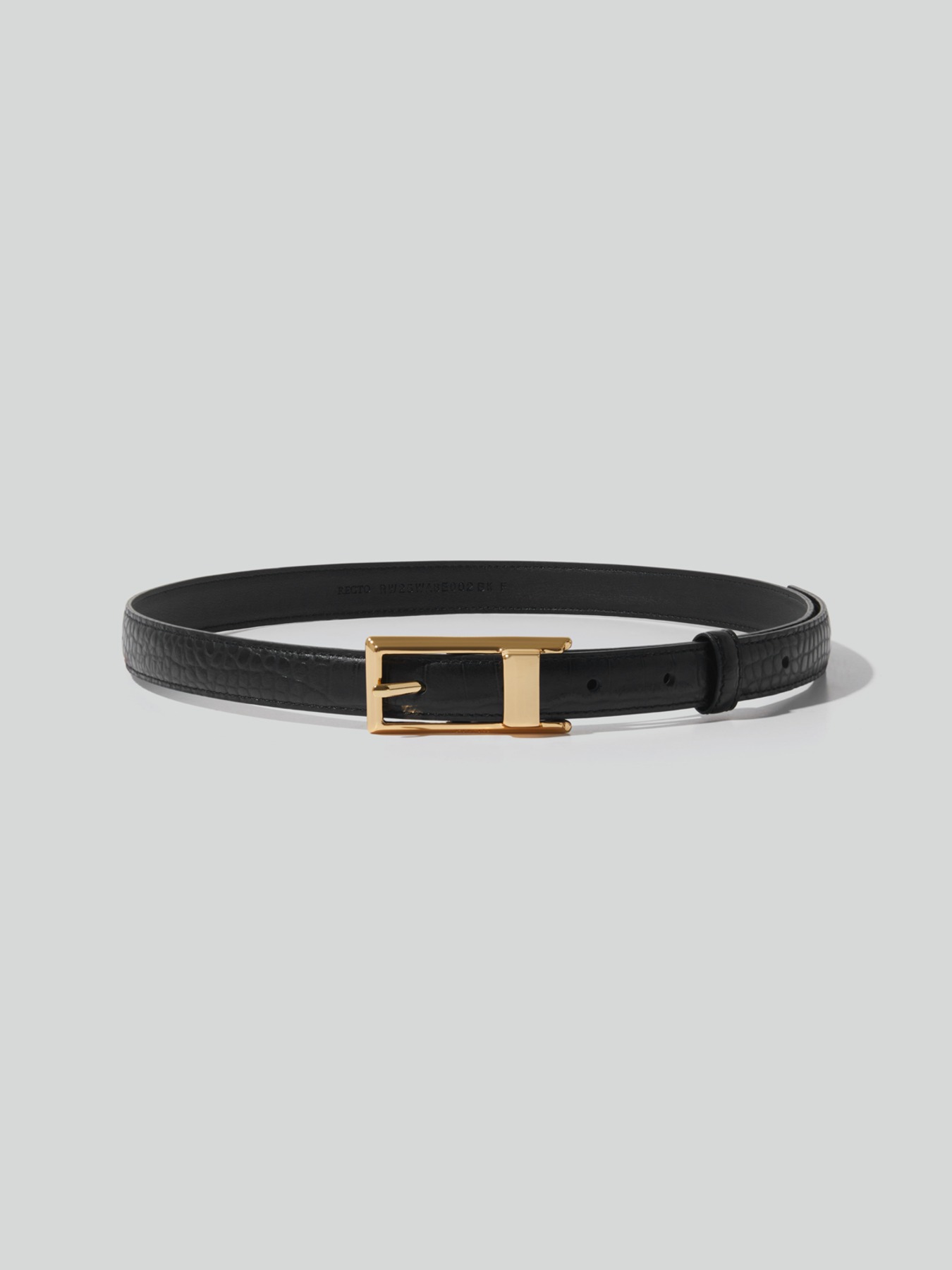 recto SIGNATURE SQUARE BUCKLE BELT (BLACK)