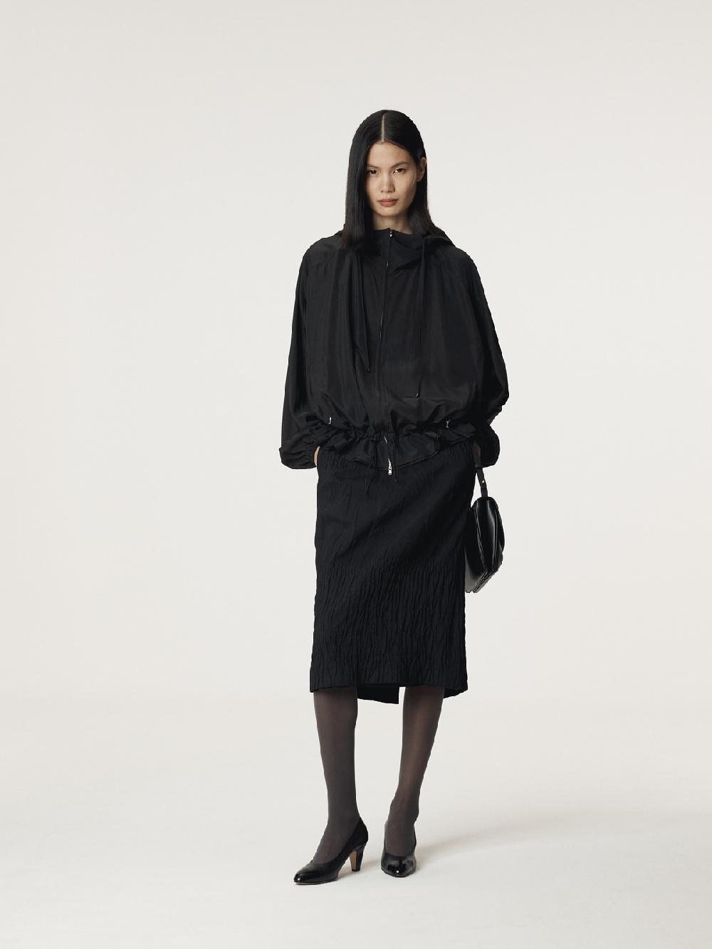 Recto SILK BLEND TECHNICAL HOODIE JUMPER (BLACK)