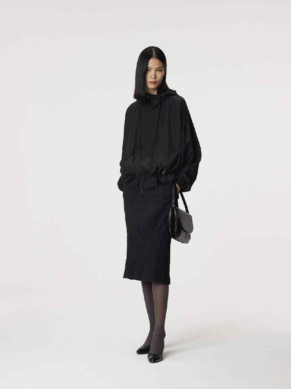 Recto SILK BLEND TECHNICAL HOODIE JUMPER (BLACK)