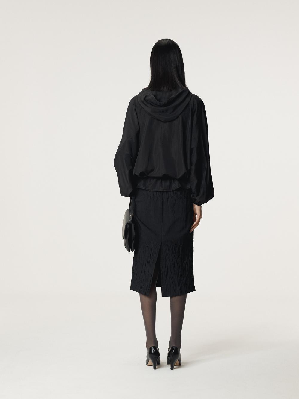 Recto SILK BLEND TECHNICAL HOODIE JUMPER (BLACK)