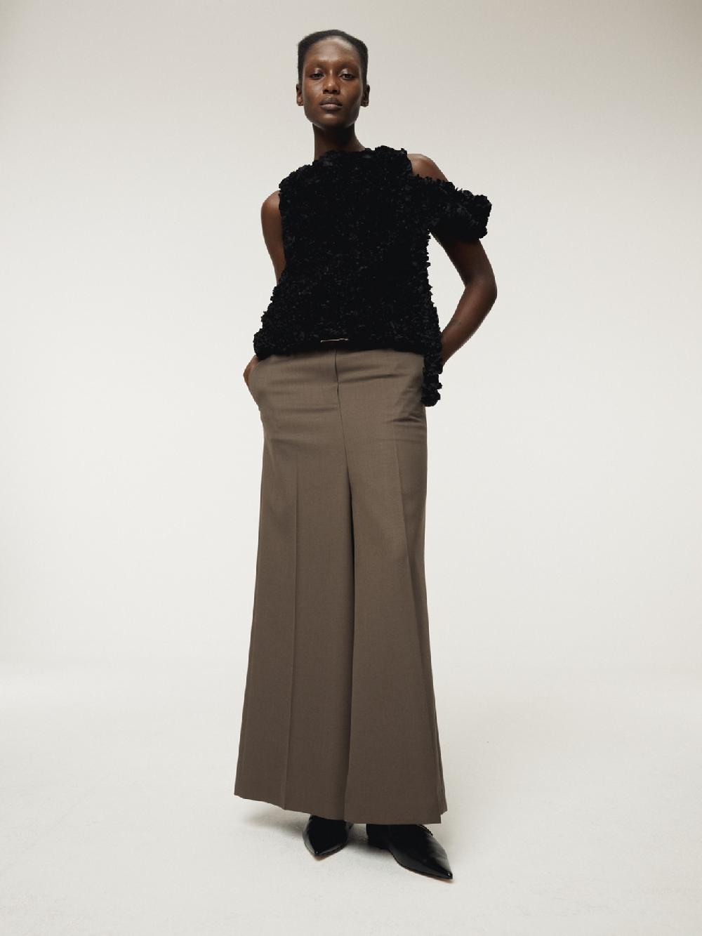 recto SINTRA SLIT SKIRT PANTS (DARK KHAKI)