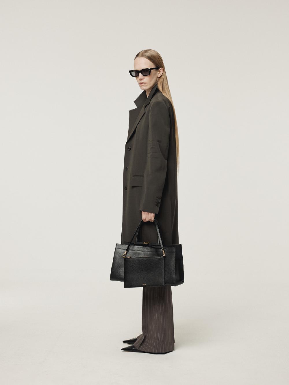 Recto SLEEVE CREASE WOOL COAT (CHARCOAL GREY)