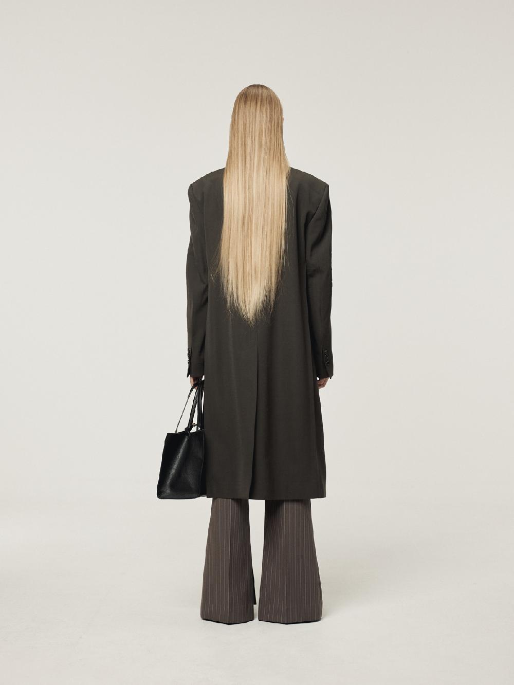 Recto SLEEVE CREASE WOOL COAT (CHARCOAL GREY)