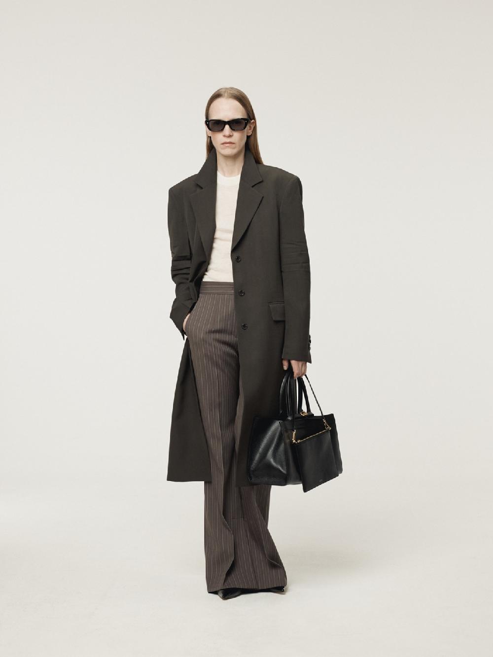 recto SLEEVE CREASE WOOL COAT (CHARCOAL GREY)