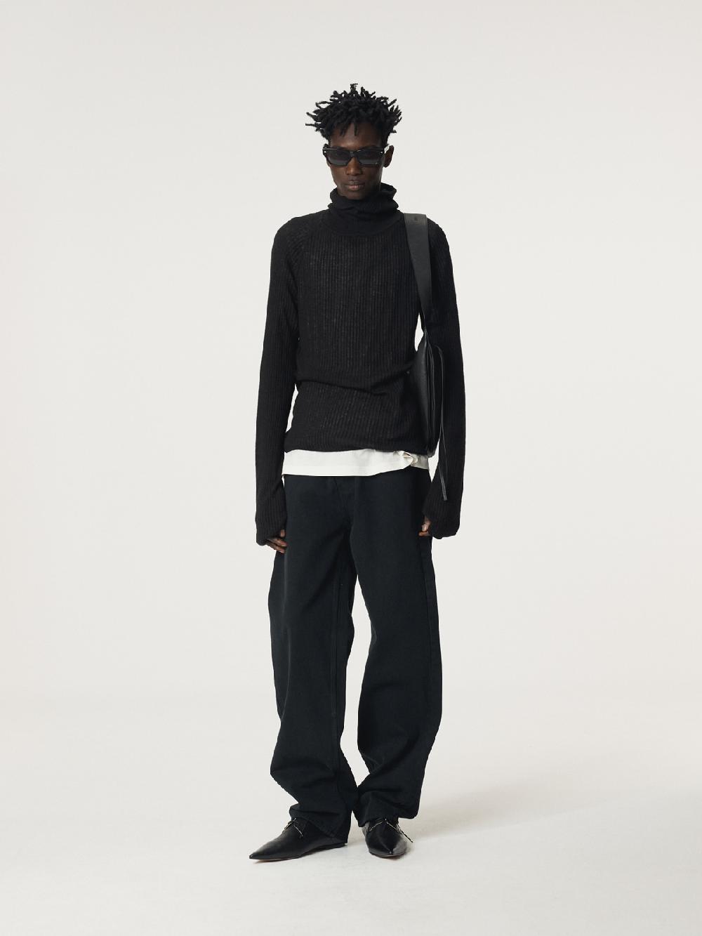 Recto SLIM FIT BALACLAVA KNIT TOP (BLACK)