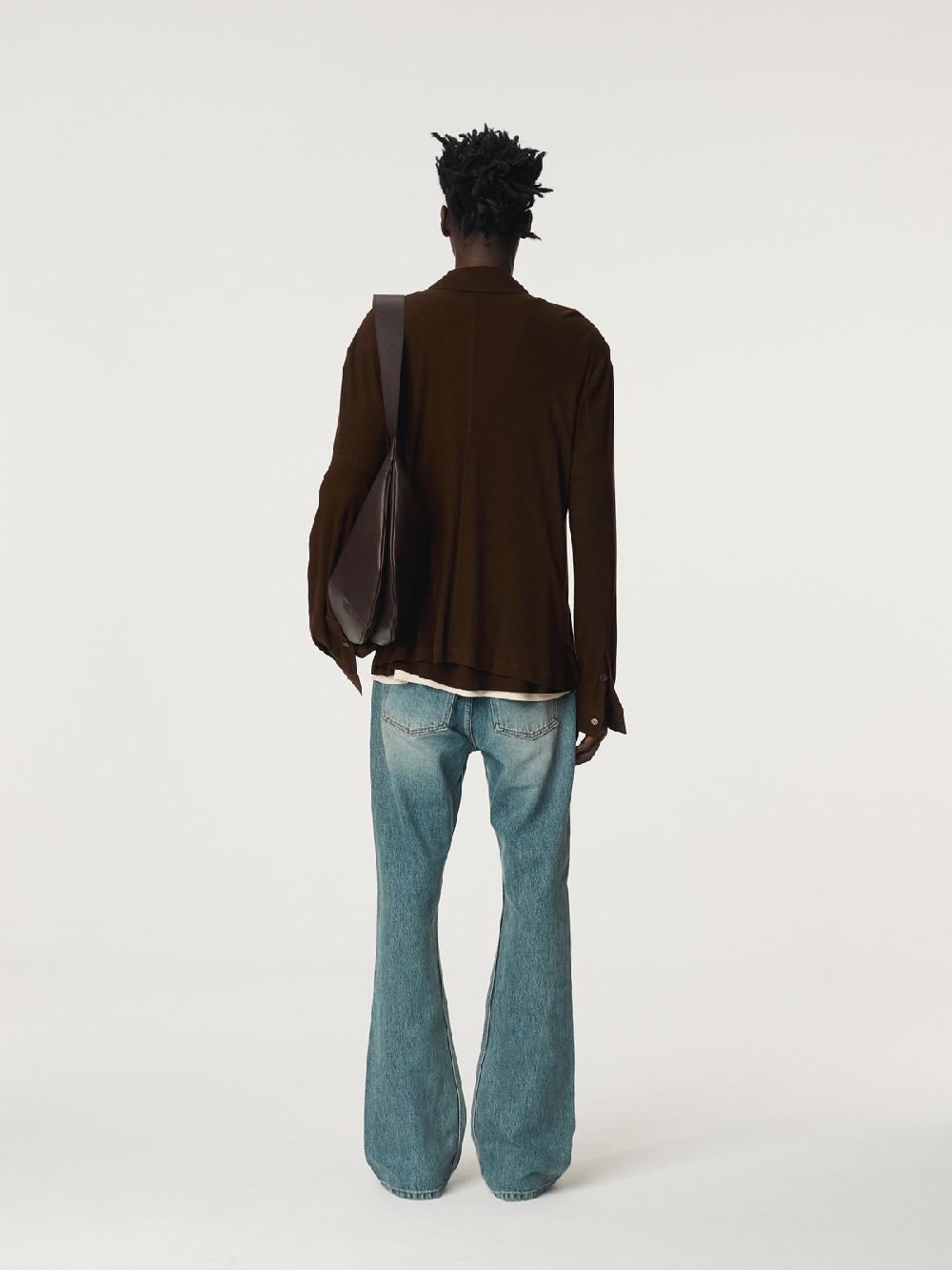 Recto SLIM FIT JERSEY SHIRT (BROWN)