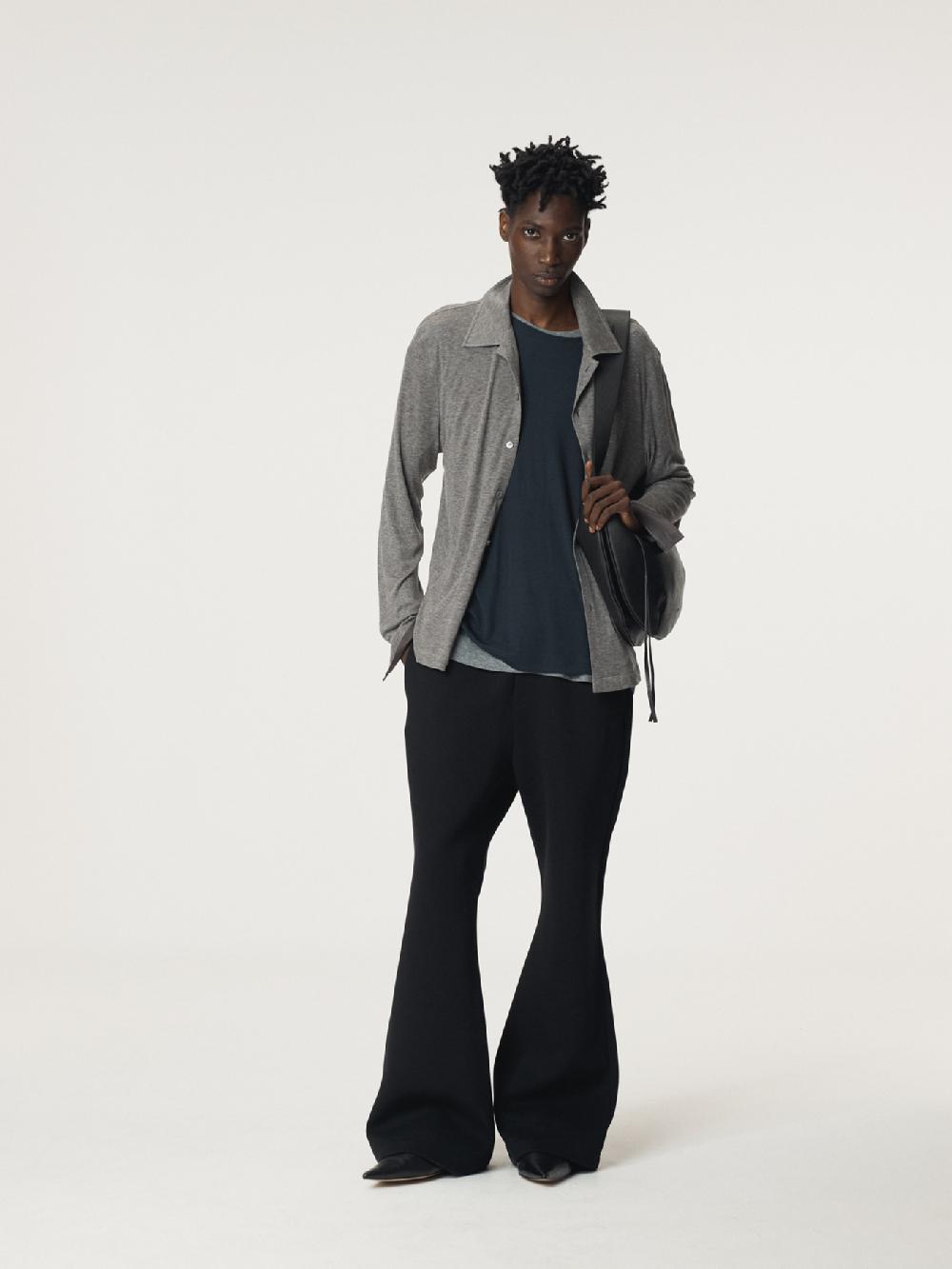 Recto SLIM FIT JERSEY SHIRT (MELANGE GREY)