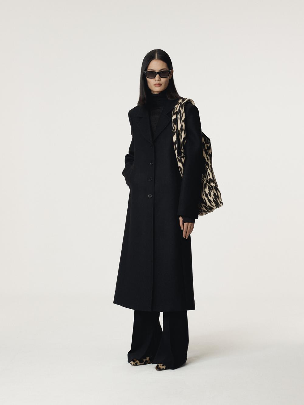 Recto SLIM FIT LONG COAT (BLACK)