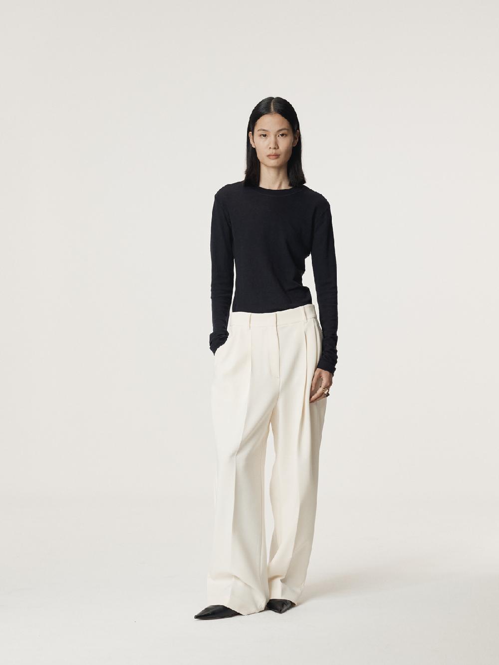 Recto SLIM FIT WOOL JERSEY T-SHIRT (DARK NAVY)