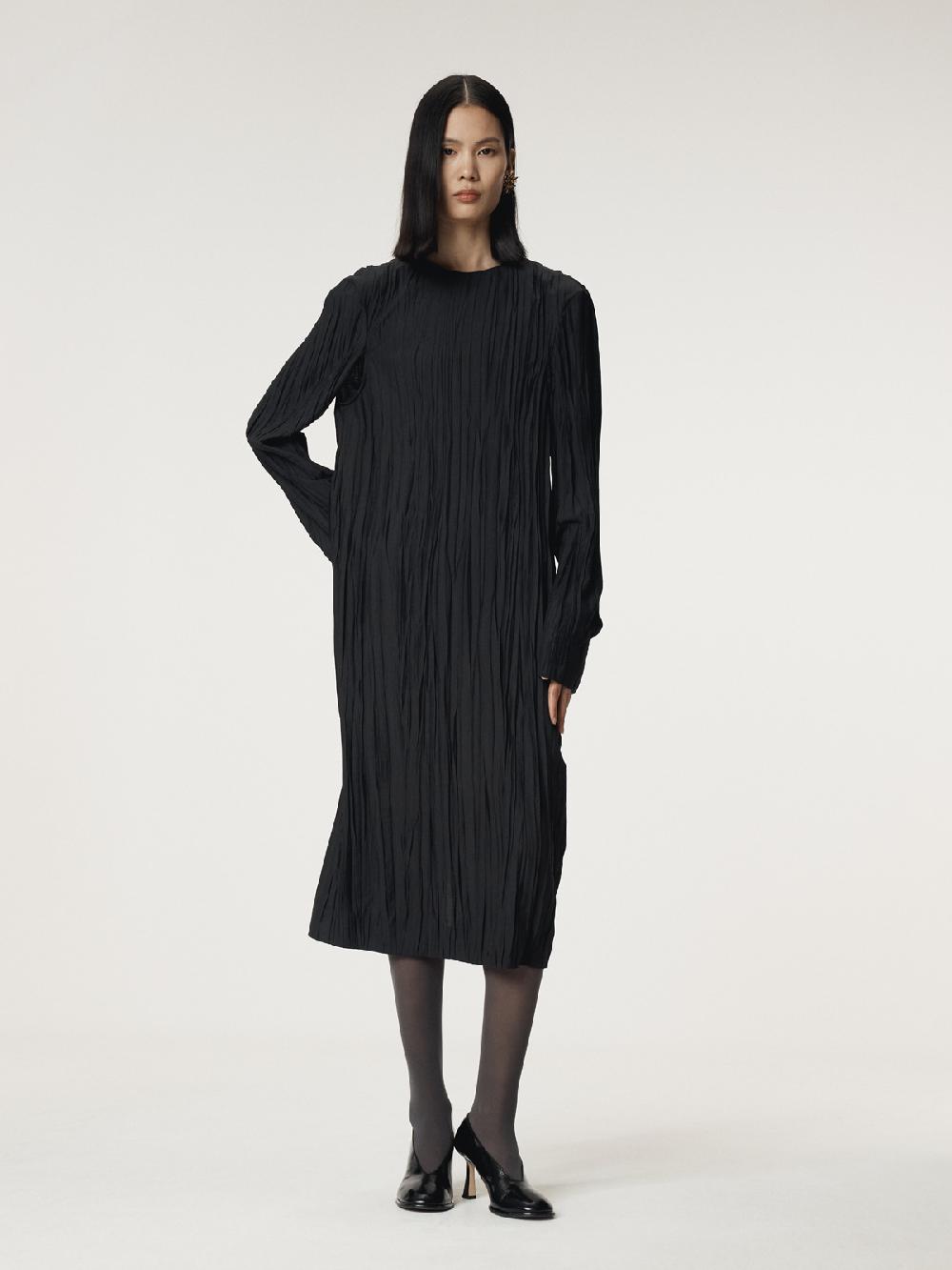 Recto SOPHIE TIED-UP SLEEVE DRESS (BLACK)