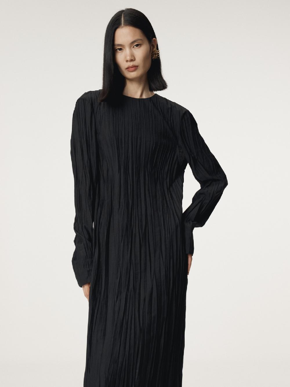recto SOPHIE TIED-UP SLEEVE DRESS (BLACK)