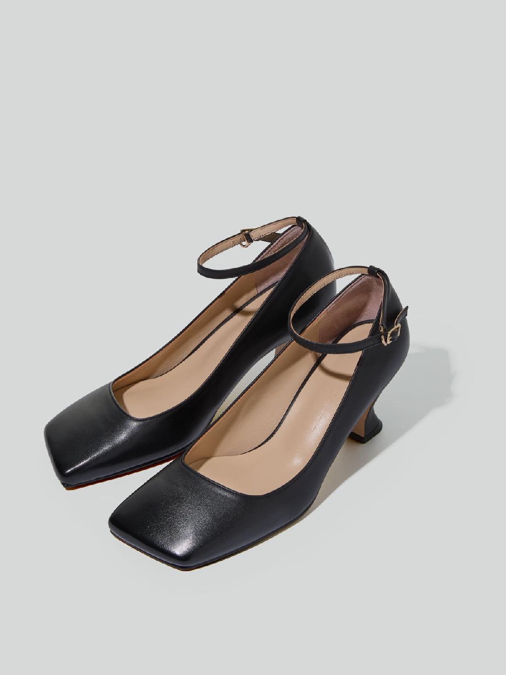 Recto SQUARE TOE MARY JANE PUMPS (BLACK)
