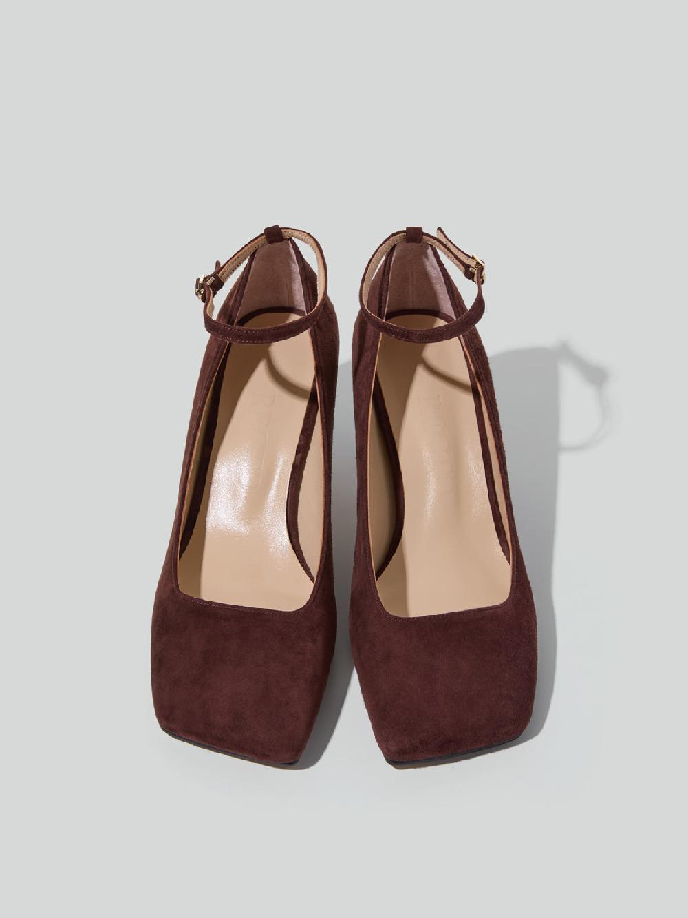 Recto SQUARE TOE MARY JANE PUMPS (MAHOGANI BROWN)