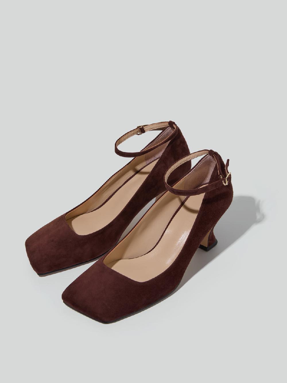 Recto SQUARE TOE MARY JANE PUMPS (MAHOGANI BROWN)