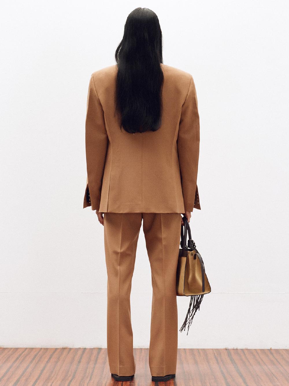 Recto STRUCTURE WOOL TAILORED JACKET (ROSE BEIGE)