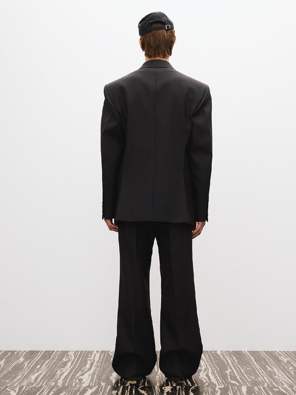 Recto STRUCTURE WOOL TAILORED JACKET (VINTAGE NAVY)