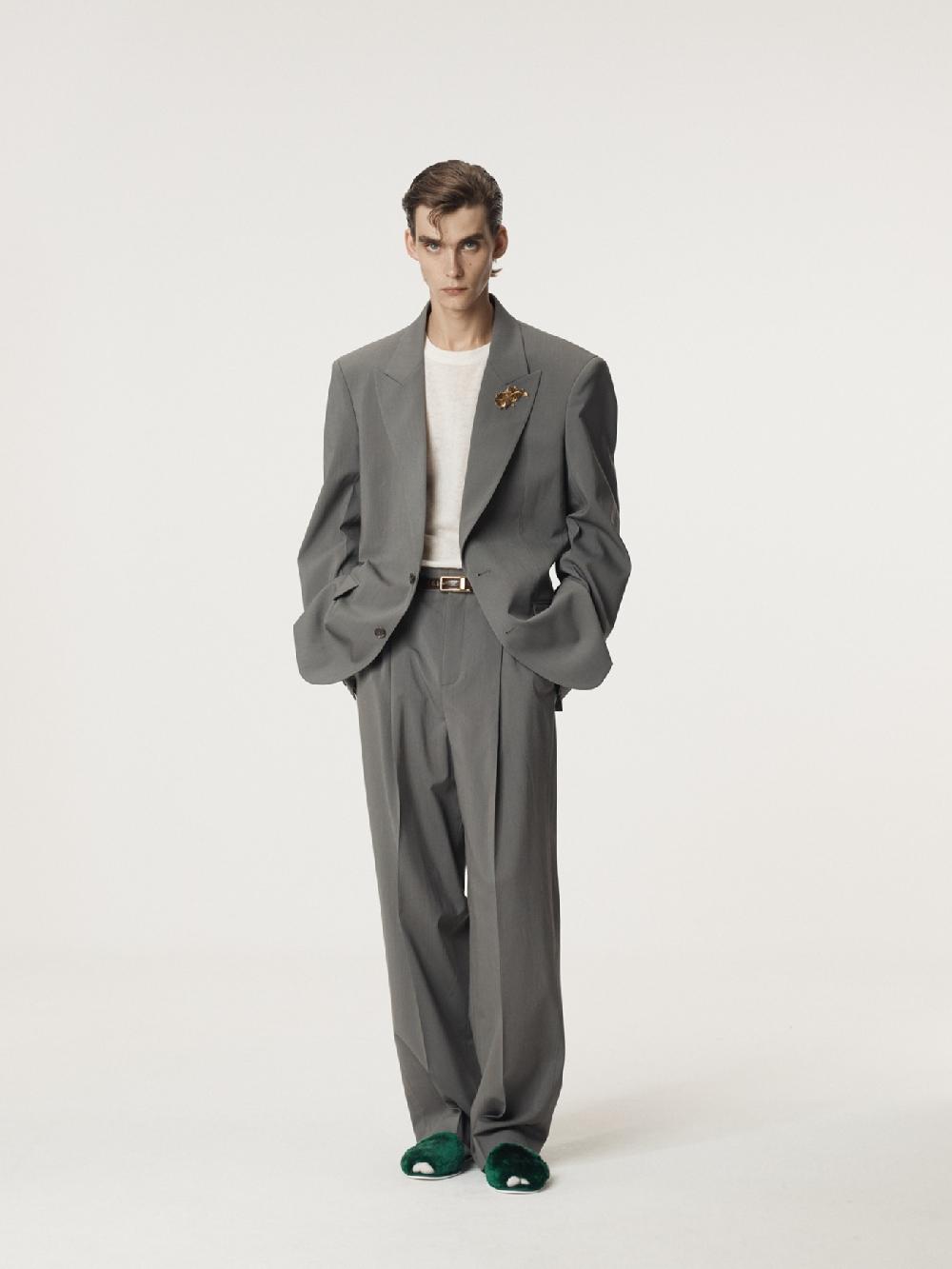 recto STRUCTURED SINGLE SUIT JACKET (MIDNIGHT GREY)