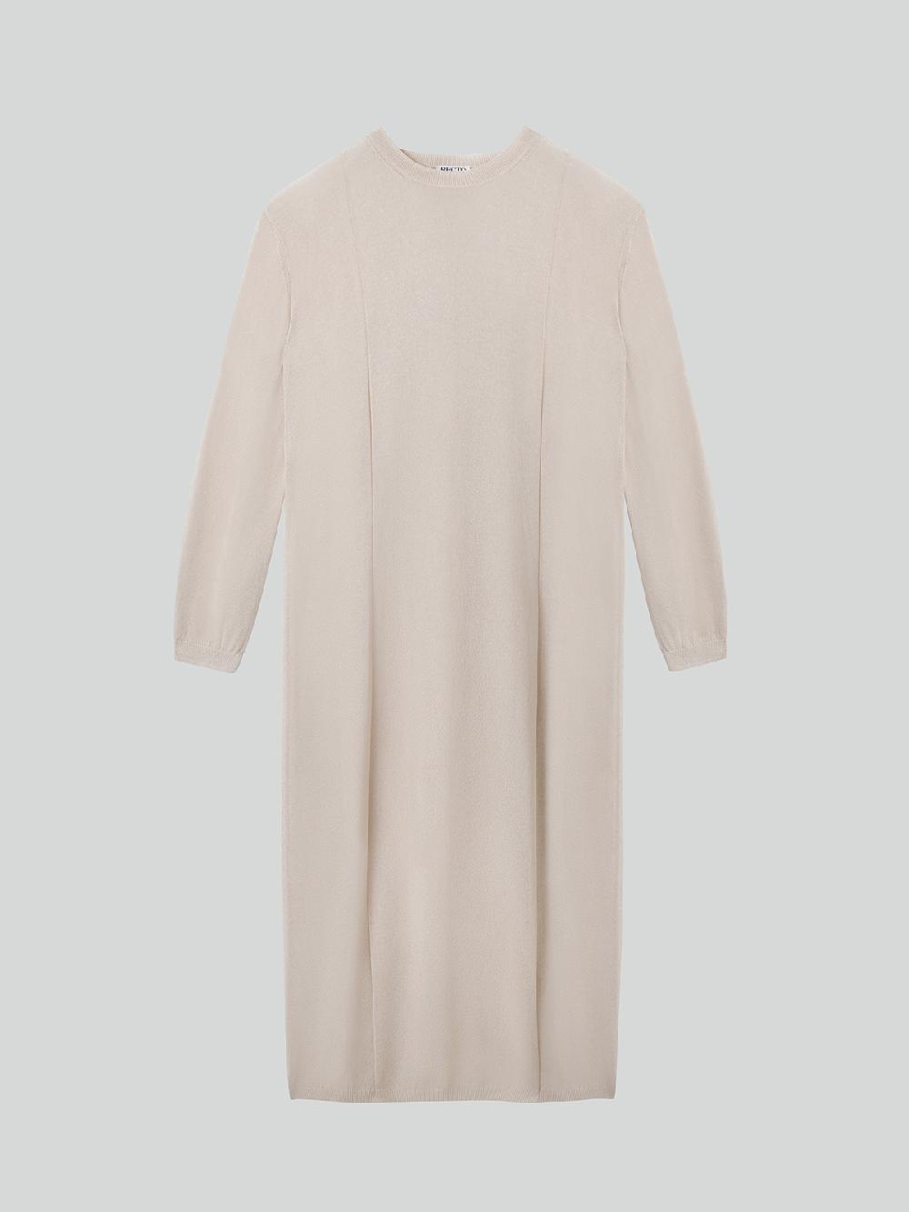 Recto SUMMER NIGHT LONG KNIT DRESS (PEACH BEIGE)